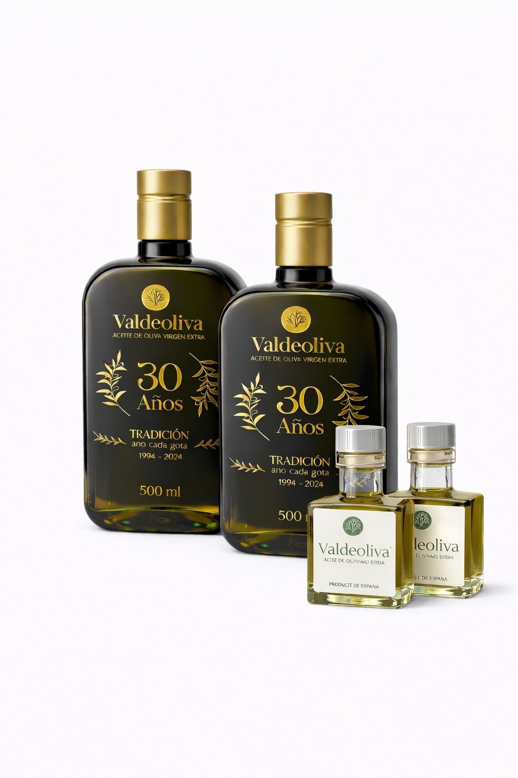 Pack Regalo Aceite de Oliva Virgen Extra Picual - 2 x 500 ml + 2 x 100 ml