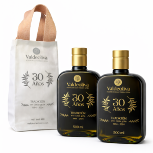 Pack Regalo Aceite de Oliva Virgen Extra Picual - 2 x 500 ml Cristal + Bolsa